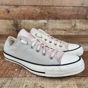 Converse Twisted Pastel Women's Sz 9.5 Low Sneakers Gray Pink Colorblock 169041C